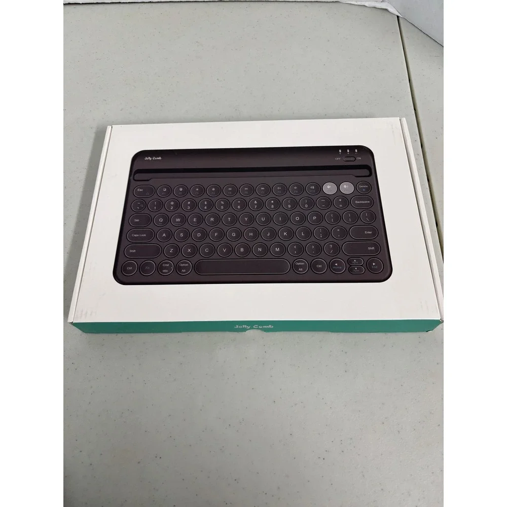 Jelly‎ Comb Multi-Device Bluetooth Keyboard Black in Logitech K480 Box New